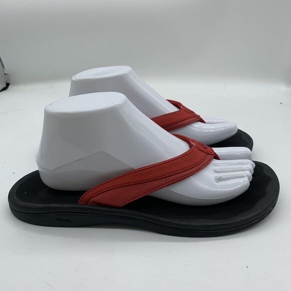 OluKai Shoes - OluKai Sandals Womens Size 9 Red Flip Flop Cushioned Comfort Beach Synthetic